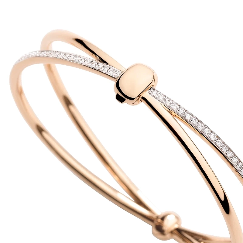 Opulent Rose Gold Diamond Cuff Bracelet