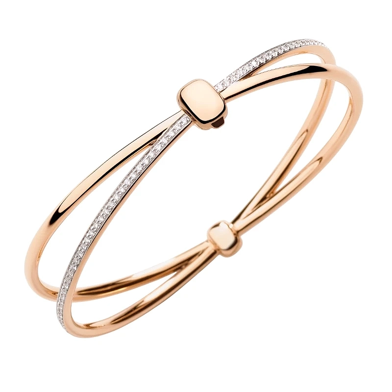 Opulent Rose Gold Diamond Cuff Bracelet