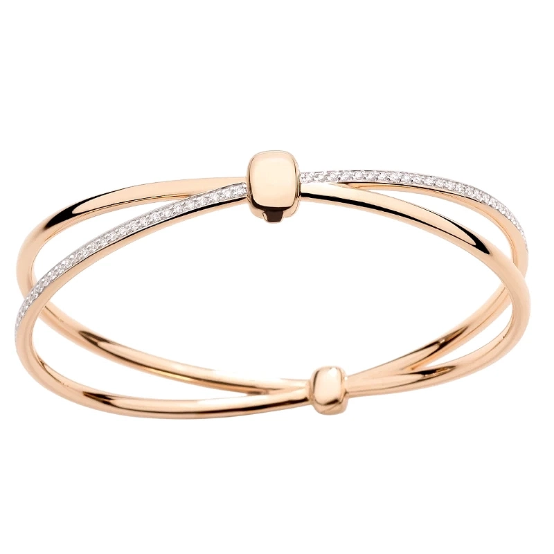 Opulent Rose Gold Diamond Cuff Bracelet