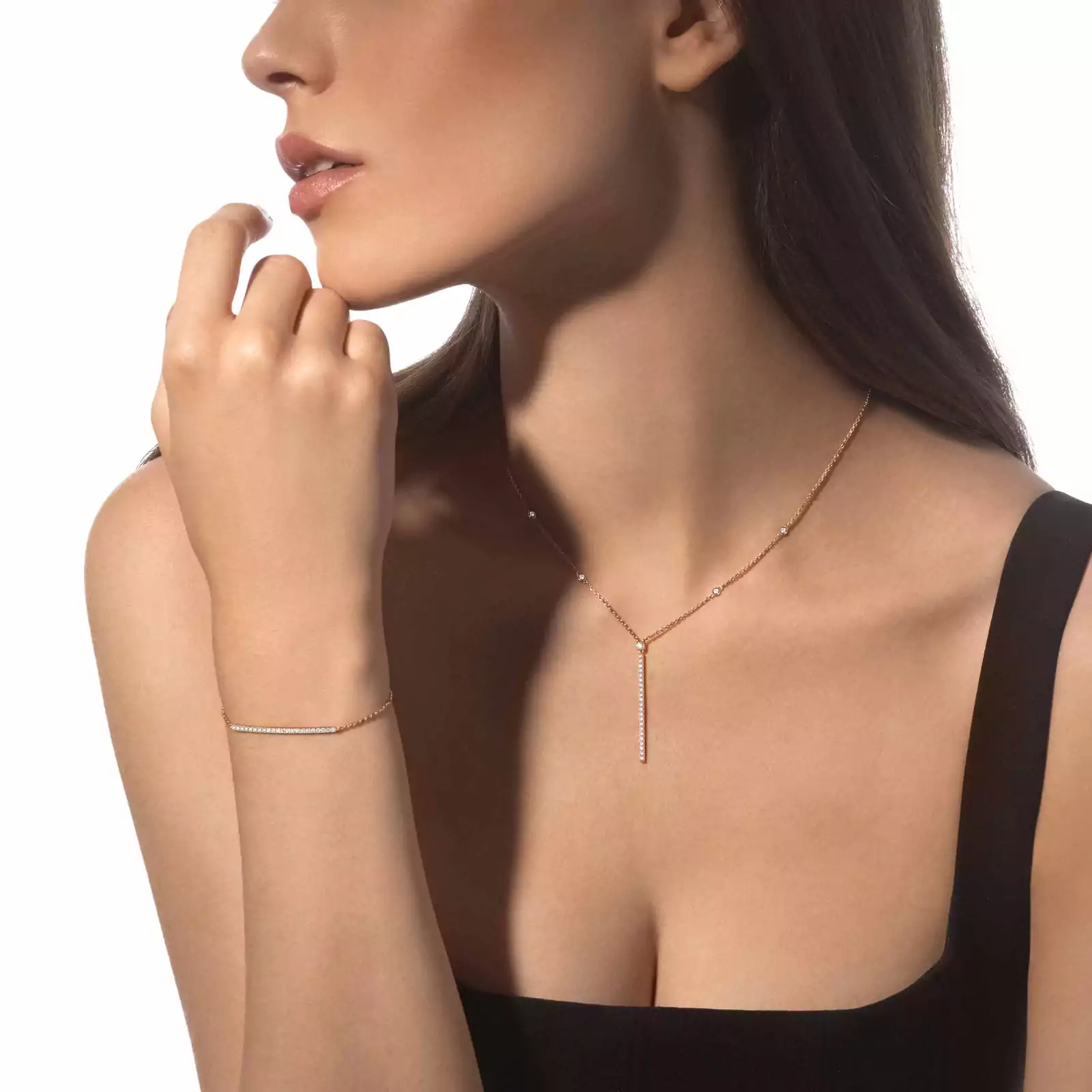 Solara Bar Diamond Necklace