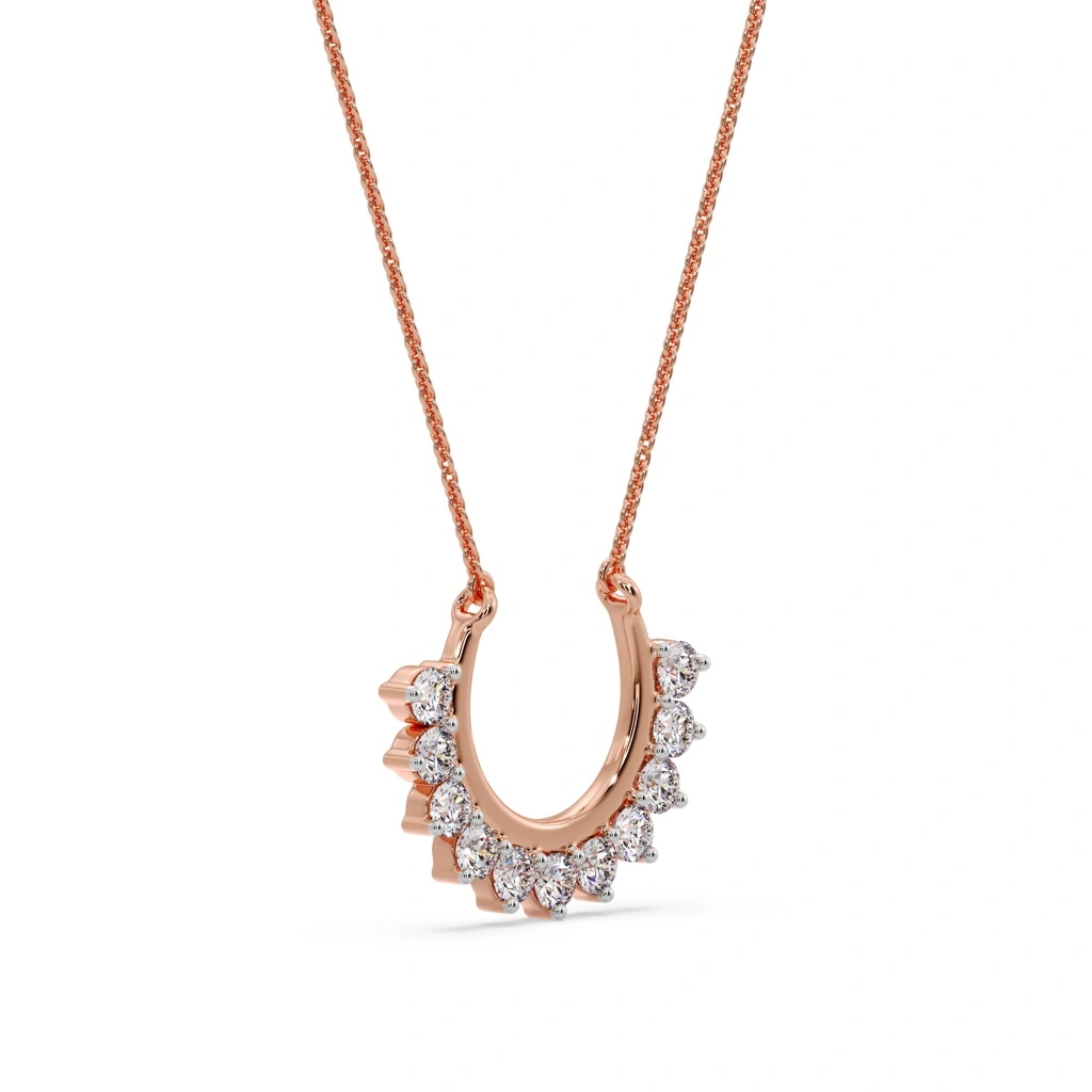 Diamond Cascade Arc Pendant