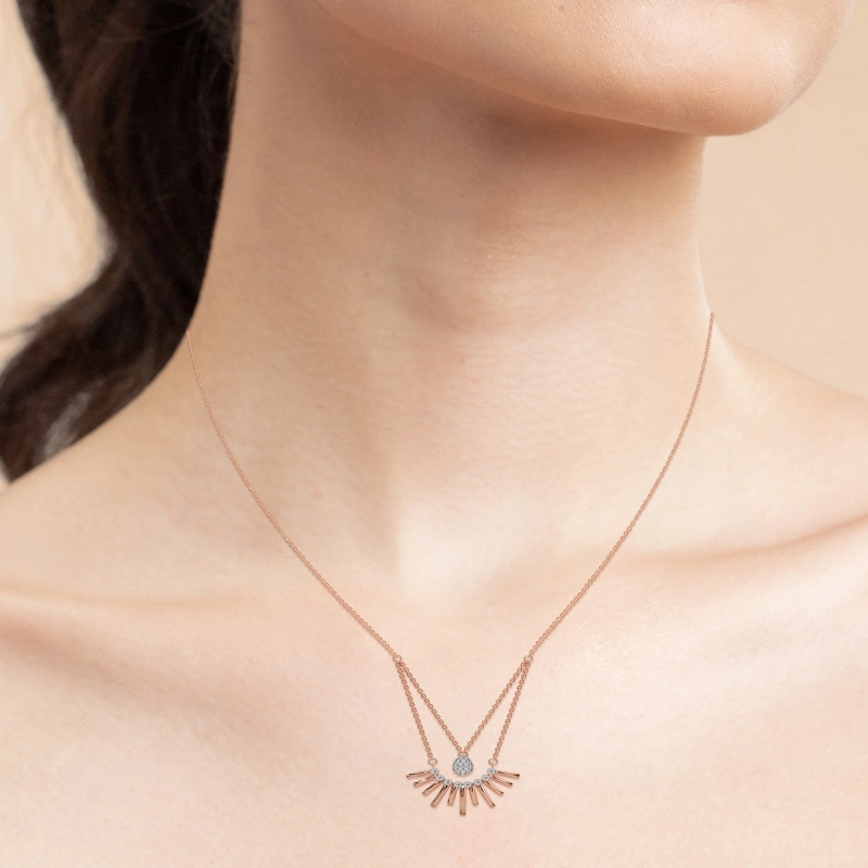 Glimmering Arc Duo Necklace