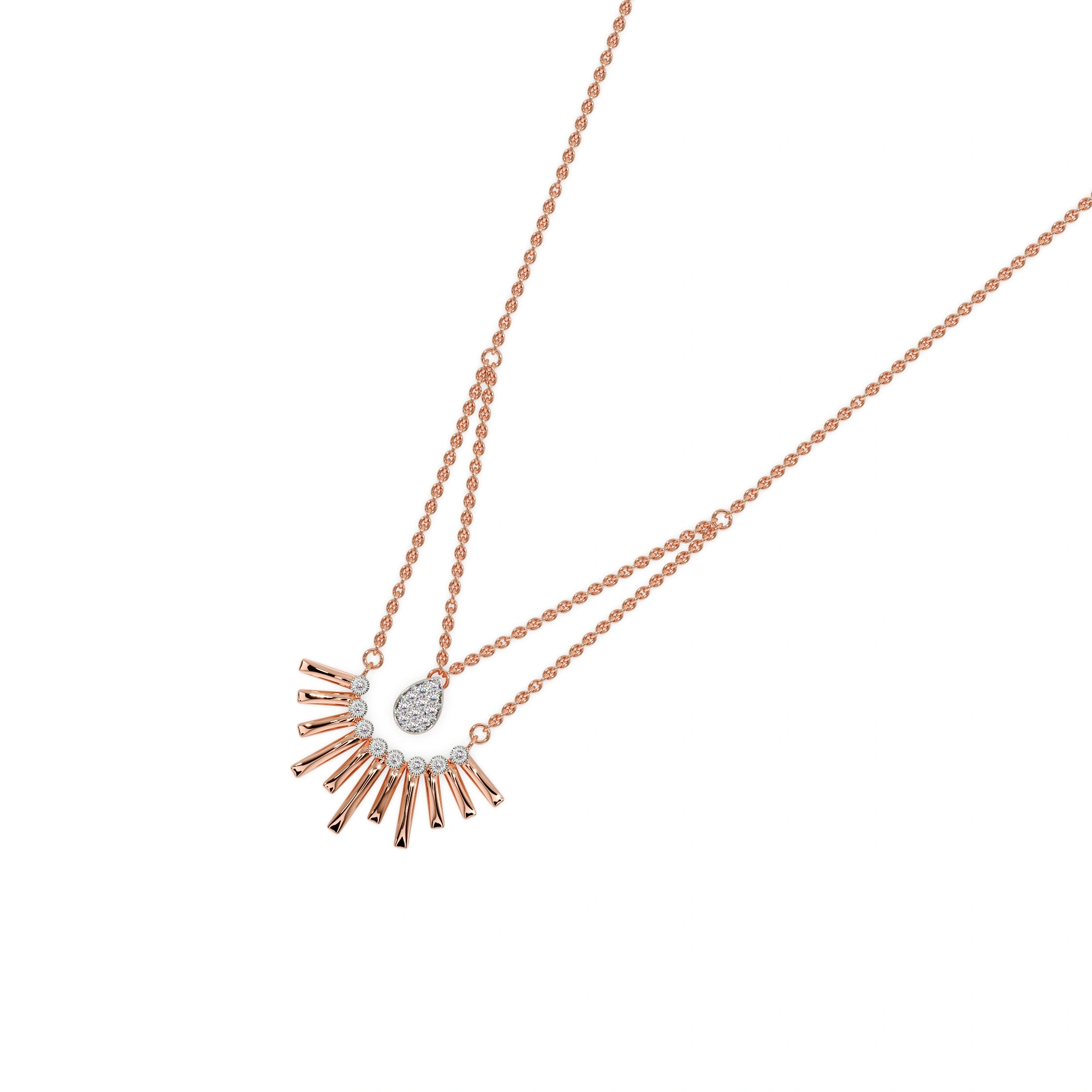 Glimmering Arc Duo Necklace