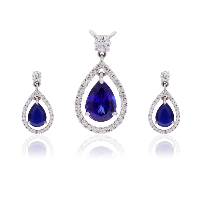 Tanzanite Halo Necklace