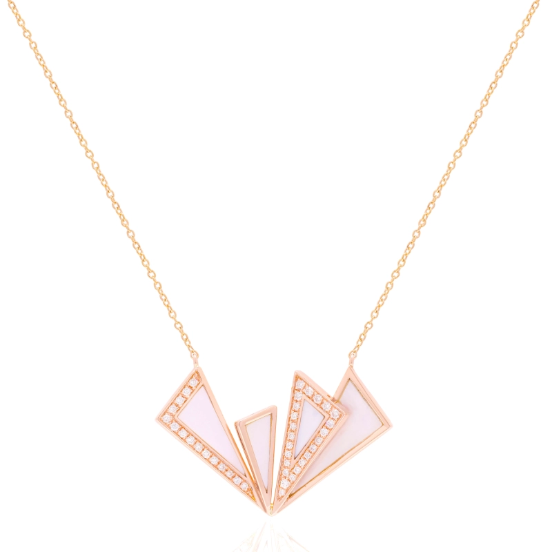 Geometric Fan Necklace and Earrings Set